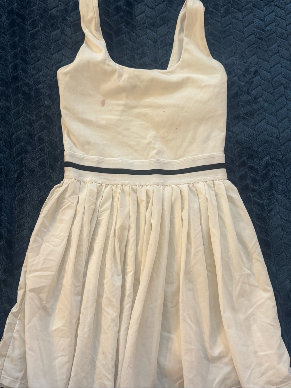 Girls Cream Sleeveless Dress with Contrast Waistband